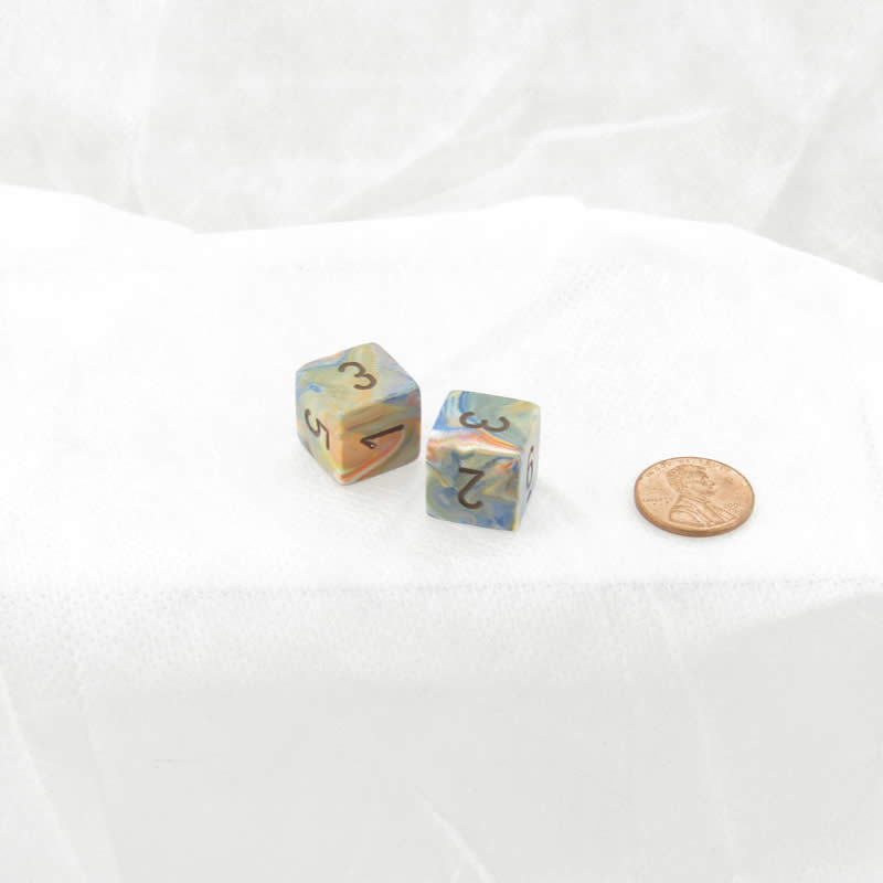 WCXPF0661E2 Vibrant Festive Dice Brown Numbers D6 16mm Pack of 2 (ONLINE ORDER ONLY)