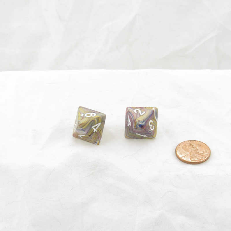 WCXPF0860E2 Carousel Festive Dice White Numbers D8 16mm Pack of 2 (ONLINE ORDER ONLY)