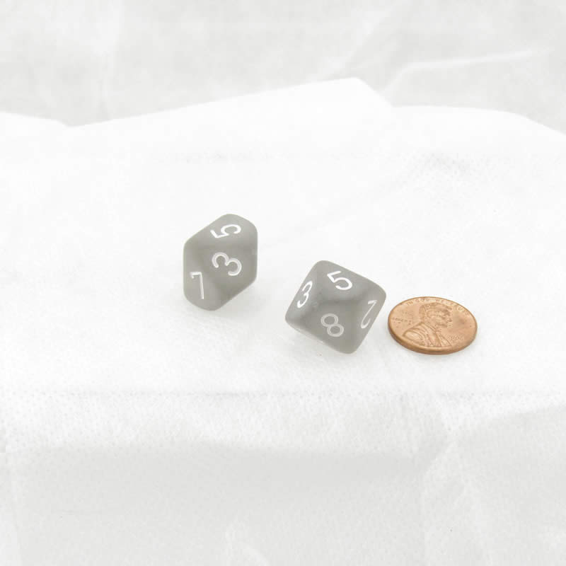 WCXPF1008E2 Smoke Frosted Dice White Numbers D10 16mm Pack of 2 (ONLINE ORDER ONLY)
