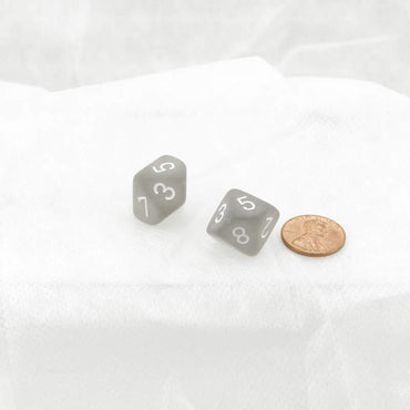 WCXPF1008E2 Smoke Frosted Dice White Numbers D10 16mm Pack of 2 (ONLINE ORDER ONLY)