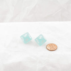 WCXPF1025E2 Teal Frosted Dice White Numbers D10 16mm Pack of 2 (ONLINE ORDER ONLY)