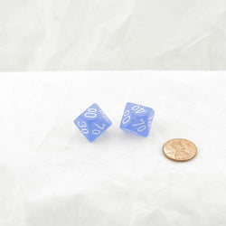 WCXPF1106E2 Blue Frosted Dice White Numbers D10 Perc 16mm Pack of 2 (ONLINE ORDER ONLY)