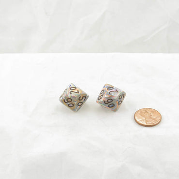 WCXPF1161E2 Vibrant Festive Dice Brown Numbers D10 Perc 16mm Pack of 2 (ONLINE ORDER ONLY)