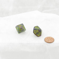WCXPF1169E2 Rio Festive Dice Yellow Numbers D10 Perc 16mm Pack of 2 (ONLINE ORDER ONLY)