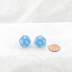 WCXPF1216E2 Caribbean Blue Frosted Dice White Numbers D12 16mm Pack of 2 (ONLINE ORDER ONLY)