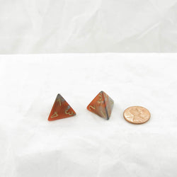 WCXPG0461E2 Orange Steel Gemini Dice Gold Numbers D4 16mm Pack of 2 (ONLINE ORDER ONLY)