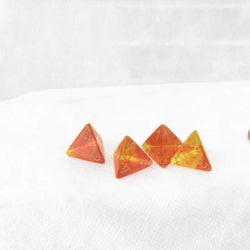 WCXPG0468E4 Red and Yellow Translucent Gemini Dice Gold Numbers D4 16mm (5/8in) Pack of 4 (ONLINE ORDER ONLY)