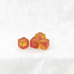 WCXPG0668E4 Red and Yellow Translucent Gemini Dice Gold Colored Numbers D6 16mm (5/8in) Pack of 4 (ONLINE ORDER ONLY)