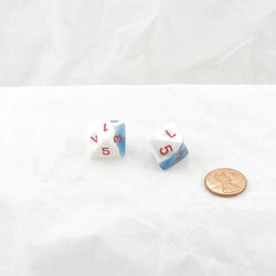 WCXPG0857E2 Astral Blue White Gemini Dice Red Numbers D8 16mm Pack of 2 (ONLINE ORDER ONLY)