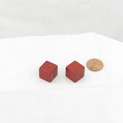 WCXPH0654E2 Red Faux Metal Jacket Dice Uncolored Numbers D6 16mm (5/8in) Pack of 2 (ONLINE ORDER ONLY)