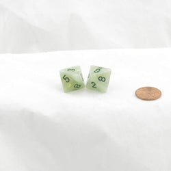 WCXPM0895E2 Green Marble Dice Dark Green Numbers D8 16mm Pack of 2 (ONLINE ORDER ONLY)