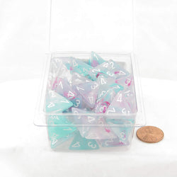 WCXPN0445E50 Wisteria Nebula Luminary Dice White Numbers 16mm (5/8in) D4 Set of 50 (ONLINE ORDER ONLY)