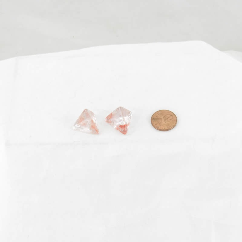 WCXPN0454E2 Red Nebula Luminary Dice Silver Numbers 16mm (5/8in) D4 Set of 2 (ONLINE ORDER ONLY)