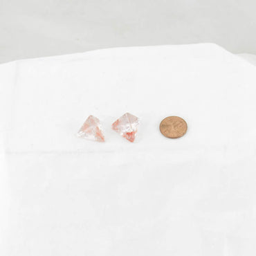 WCXPN0454E2 Red Nebula Luminary Dice Silver Numbers 16mm (5/8in) D4 Set of 2 (ONLINE ORDER ONLY)