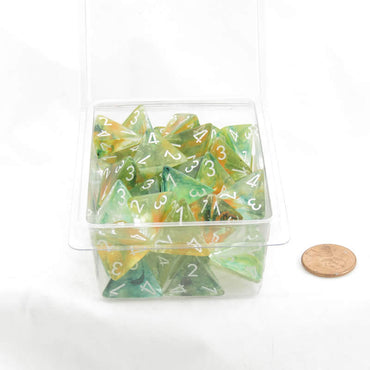WCXPN0455E50 Spring Nebula Luminary Dice White Numbers 16mm (5/8in) D4 Set of 50 (ONLINE ORDER ONLY)