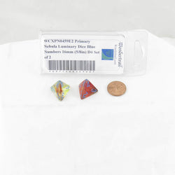WCXPN0459E2 Primary Nebula Luminary Dice Blue Numbers 16mm (5/8in) D4 Set of 2 (ONLINE ORDER ONLY)