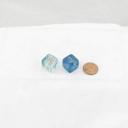 WCXPN0656E2 Oceanic Nebula Luminary Dice Gold Numbers 16mm (5/8in) D6 Set of 2 (ONLINE ORDER ONLY)