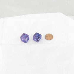 WCXPN0657E2 Nocturnal Nebula Luminary Dice Blue Numbers 16mm (5/8in) D6 Set of 2 (ONLINE ORDER ONLY)