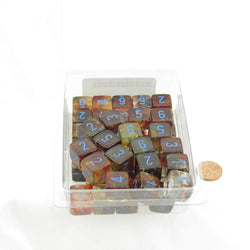WCXPN0659E50 Primary Nebula Luminary Dice Blue Numbers 16mm (5/8in) D6 Set of 50 (ONLINE ORDER ONLY)