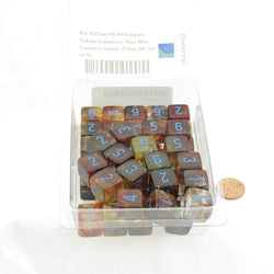 WCXPN0659E50 Primary Nebula Luminary Dice Blue Numbers 16mm (5/8in) D6 Set of 50 (ONLINE ORDER ONLY)