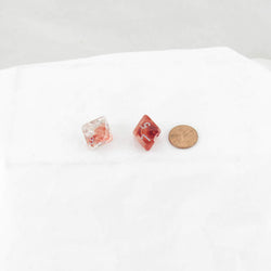 WCXPN0854E2 Red Nebula Luminary Dice Silver Numbers 16mm (5/8in) D8 Set of 2 (ONLINE ORDER ONLY)