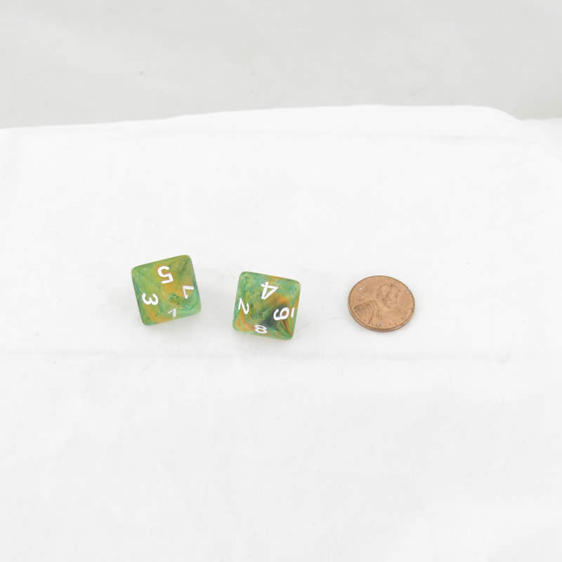 WCXPN0855E2 Spring Nebula Luminary Dice White Numbers 16mm (5/8in) D8 Set of 2 (ONLINE ORDER ONLY)