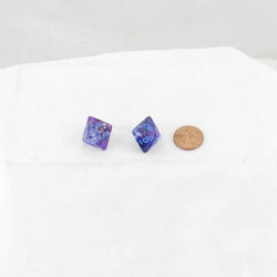 WCXPN0857E2 Nocturnal Nebula Luminary Dice Blue Numbers 16mm (5/8in) D8 Set of 2 (ONLINE ORDER ONLY)