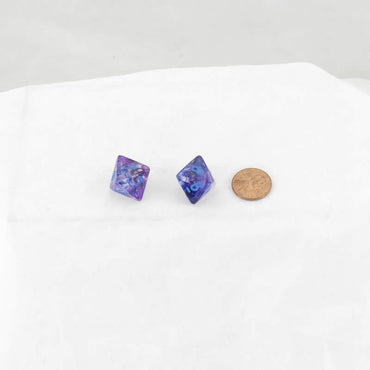 WCXPN0857E2 Nocturnal Nebula Luminary Dice Blue Numbers 16mm (5/8in) D8 Set of 2 (ONLINE ORDER ONLY)