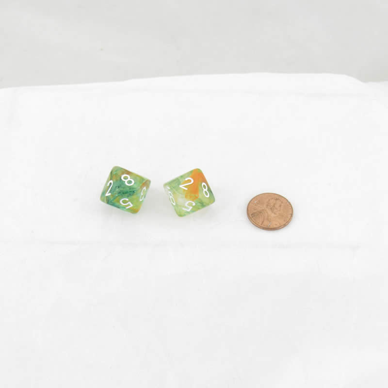 WCXPN1055E2 Spring Nebula Luminary Dice White Numbers 16mm (5/8in) D10 Set of 2 (ONLINE ORDER ONLY)