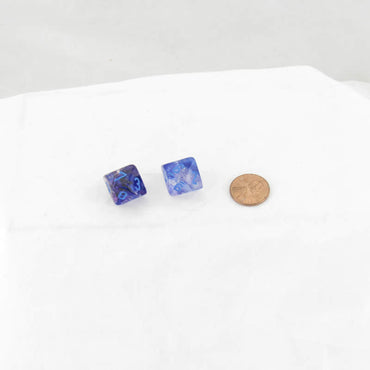 WCXPN1057E2 Nocturnal Nebula Luminary Dice Blue Numbers 16mm (5/8in) D10 Set of 2 (ONLINE ORDER ONLY)