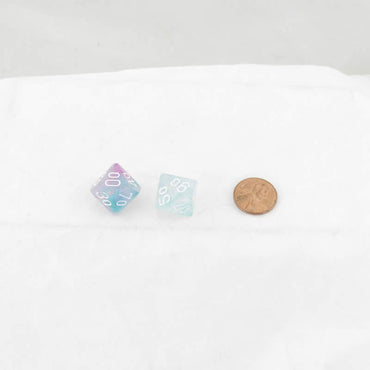 WCXPN1145E2 Wisteria Nebula Luminary Dice White Numbers 16mm (5/8in) Tens D10 Set of 2 (ONLINE ORDER ONLY)