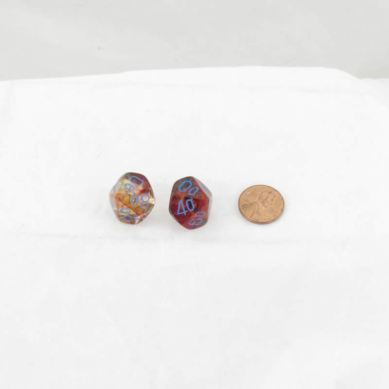WCXPN1159E2 Primary Nebula Luminary Dice Blue Numbers 16mm (5/8in) Tens D10 Set of 2 (ONLINE ORDER ONLY)