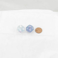 WCXPN1245E2 Wisteria Nebula Luminary Dice White Numbers 16mm (5/8in) D12 Set of 2 (ONLINE ORDER ONLY)