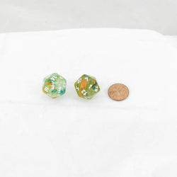 WCXPN2055E2 Spring Nebula Luminary Dice White Numbers 16mm (5/8in) D20 Set of 2 (ONLINE ORDER ONLY)