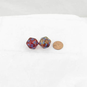 WCXPN2059E2 Primary Nebula Luminary Dice Blue Numbers 16mm (5/8in) D20 Set of 2 (ONLINE ORDER ONLY)