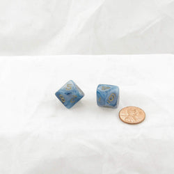 WCXPP1089E2 Teal Phantom Dice Gold Numbers D10 16mm Pack of 2 (ONLINE ORDER ONLY)