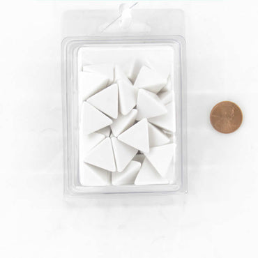 WCXPQ0401AE50 White Blank Opaque Dice D4 Aprox 16mm (5/8in) Pack of 50 (ONLINE ORDER ONLY)