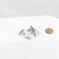 WCXPQ0401CE4 White Cracked Opaque Dice Black Numbers D4 16mm Pack of 4 (ONLINE ORDER ONLY)