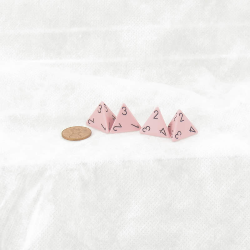 WCXPQ0464E4 Pink Pastel Dice with Black Numbers D4 Aprox 16mm (5/8in) Pack of 4 (ONLINE ORDER ONLY)