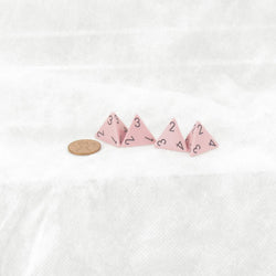 WCXPQ0464E4 Pink Pastel Dice with Black Numbers D4 Aprox 16mm (5/8in) Pack of 4 (ONLINE ORDER ONLY)