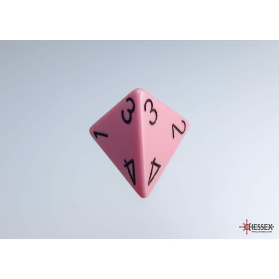 WCXPQ0464E4 Pink Pastel Dice with Black Numbers D4 Aprox 16mm (5/8in) Pack of 4 (ONLINE ORDER ONLY)
