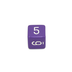 WCXPQ0607E4 Purple Opaque Dice White Numbers D6 16mm Pack of 4 (ONLINE ORDER ONLY)
