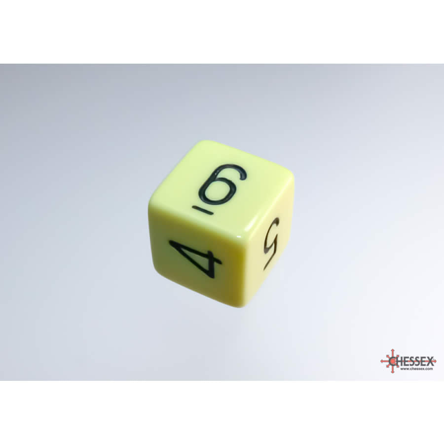 WCXPQ0662E4 Yellow Pastel Dice with Black Numbers D6 Aprox 16mm (5/8in) Pack of 4 (ONLINE ORDER ONLY)