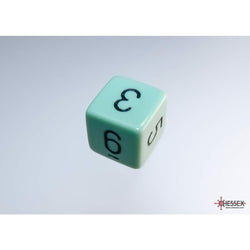 WCXPQ0665E4 Green Pastel Dice with Black Numbers D6 Aprox 16mm (5/8in) Pack of 4 (ONLINE ORDER ONLY)