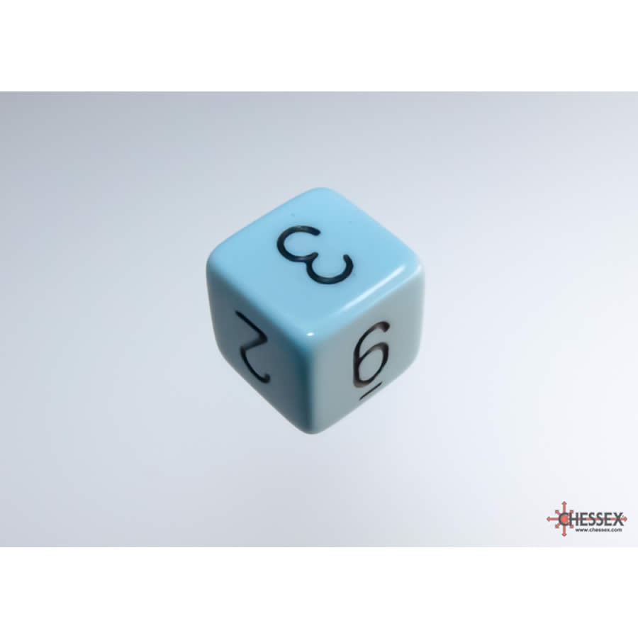 WCXPQ0666E4 Blue Pastel Dice with Black Numbers D6 Aprox 16mm (5/8in) Pack of 4 (ONLINE ORDER ONLY)
