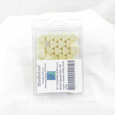 WCXPQ0800AE50 Ivory Blank Opaque Dice D8 Aprox 16mm (5/8in) Pack of 50 (ONLINE ORDER ONLY)