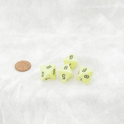 WCXPQ0862E4 Yellow Pastel Dice with Black Numbers D8 Aprox 16mm (5/8in) Pack of 4 (ONLINE ORDER ONLY)