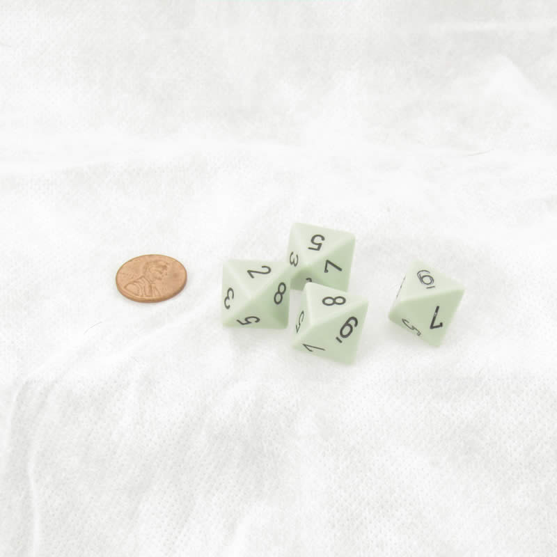 WCXPQ0865E4 Green Pastel Dice with Black Numbers D8 Aprox 16mm (5/8in) Pack of 4 (ONLINE ORDER ONLY)