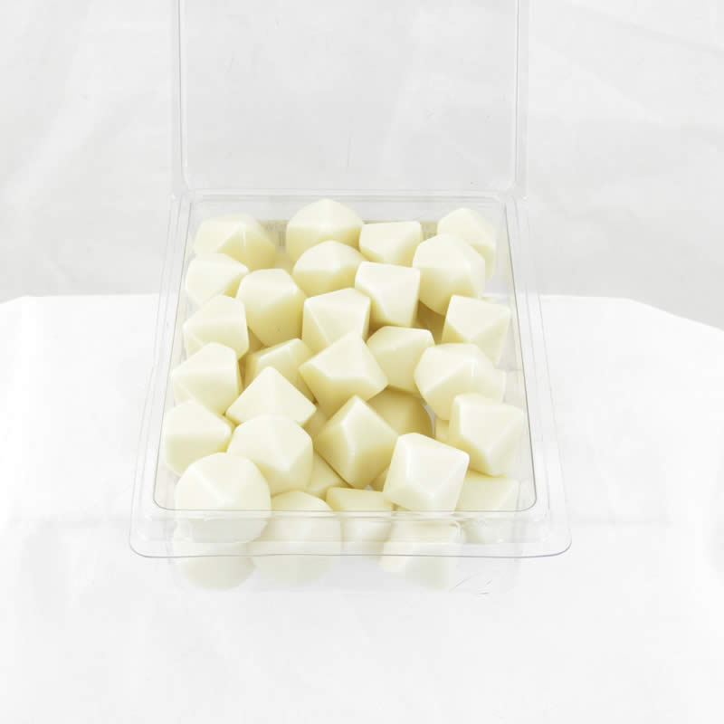 WCXPQ1000AE50 Ivory Blank Opaque Dice D10 Aprox 16mm (5/8in) Pack of 50 (ONLINE ORDER ONLY)