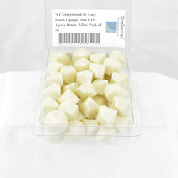 WCXPQ1000AE50 Ivory Blank Opaque Dice D10 Aprox 16mm (5/8in) Pack of 50 (ONLINE ORDER ONLY)